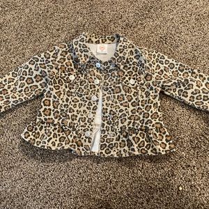 Leopard print denim jacket